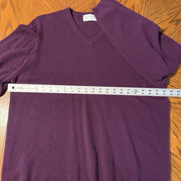 Stephanie Parks Two Ply Cashmere V Neck Sweater Size 3X Purple Plum VTG - Picture 5 of 6